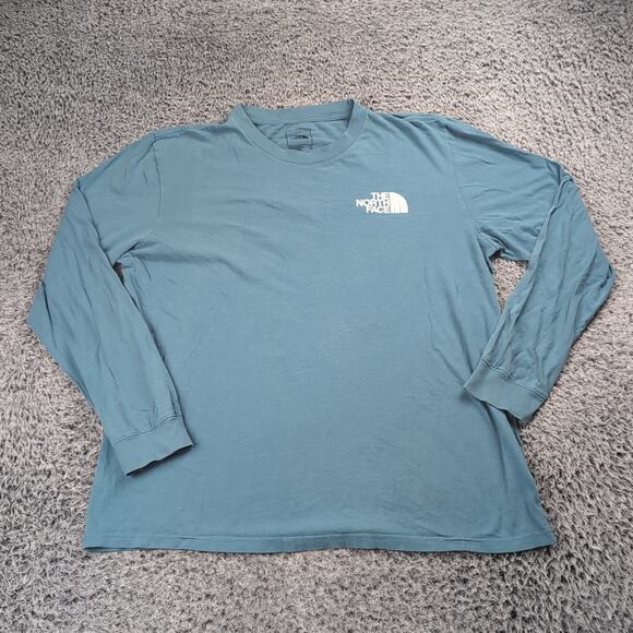 The North Face Shirt Men Extra Large Blue Graphic Logo Casual Lounge Crew Neck - Picture 1 of 6